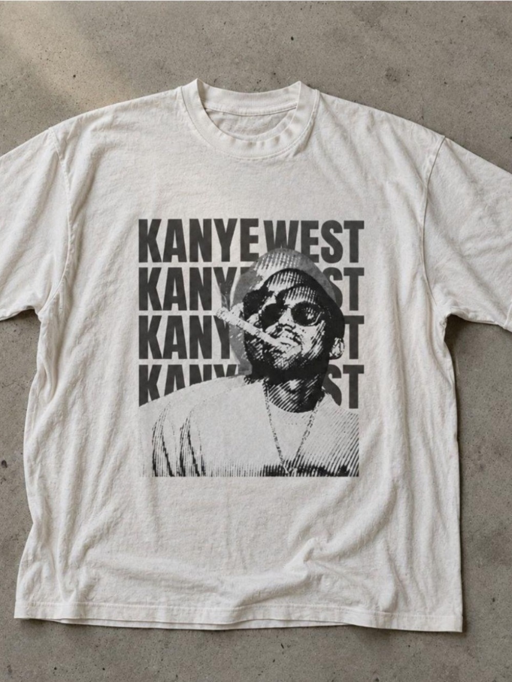 Gildan White Tee with Black Graphic Print